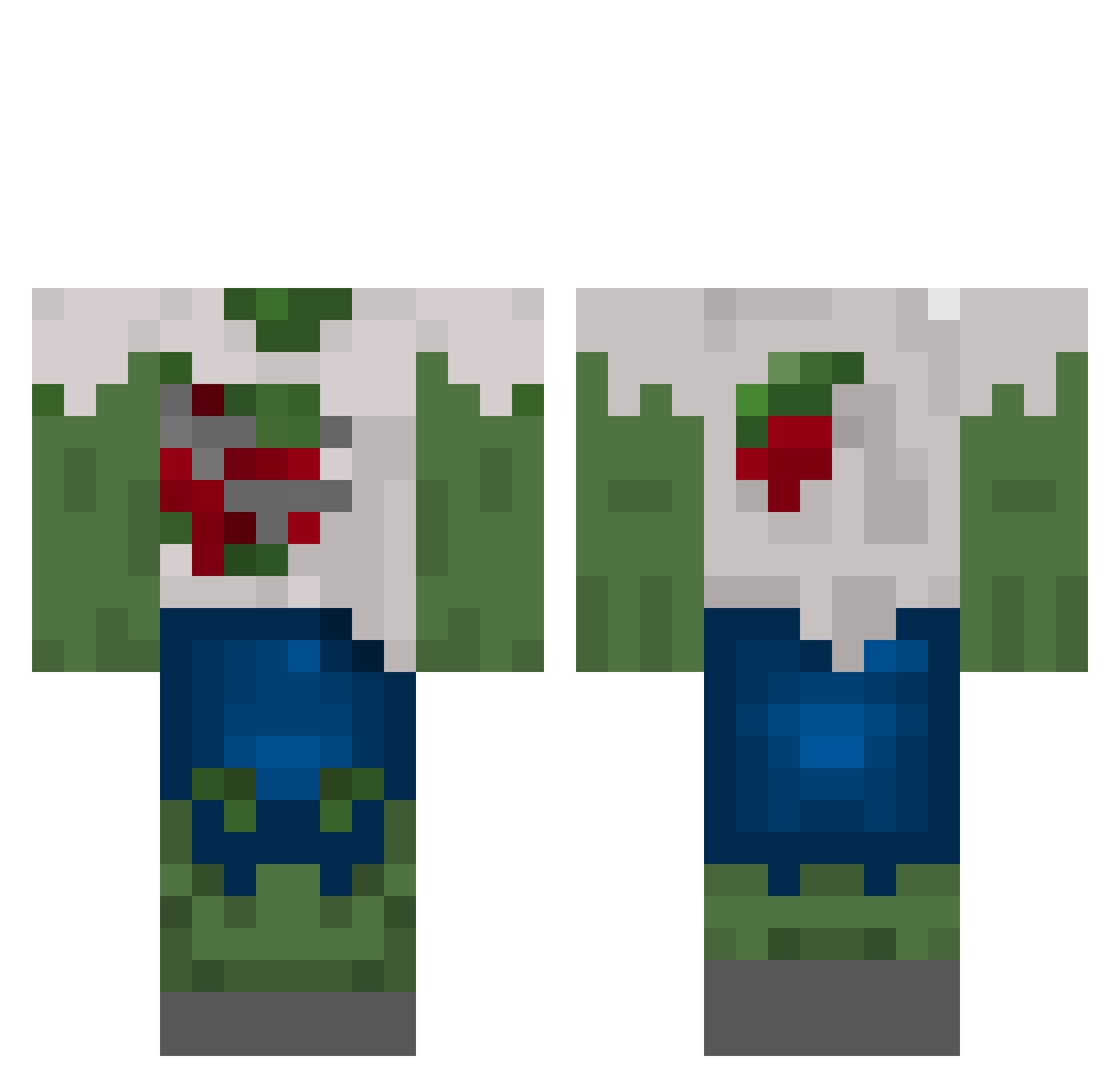 absode Minecraft skin, front and back view