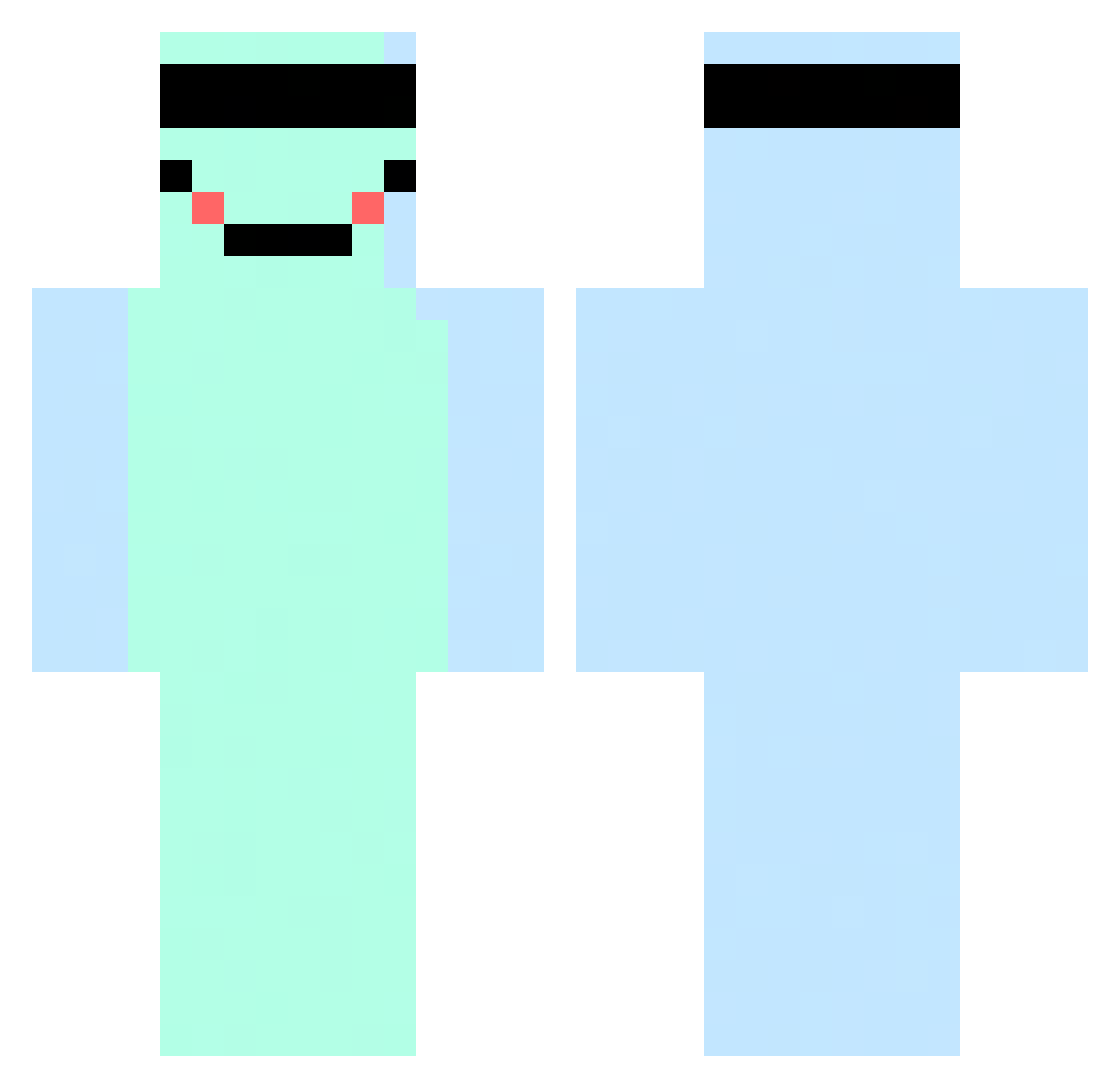 Cortins Minecraft skin, front and back view