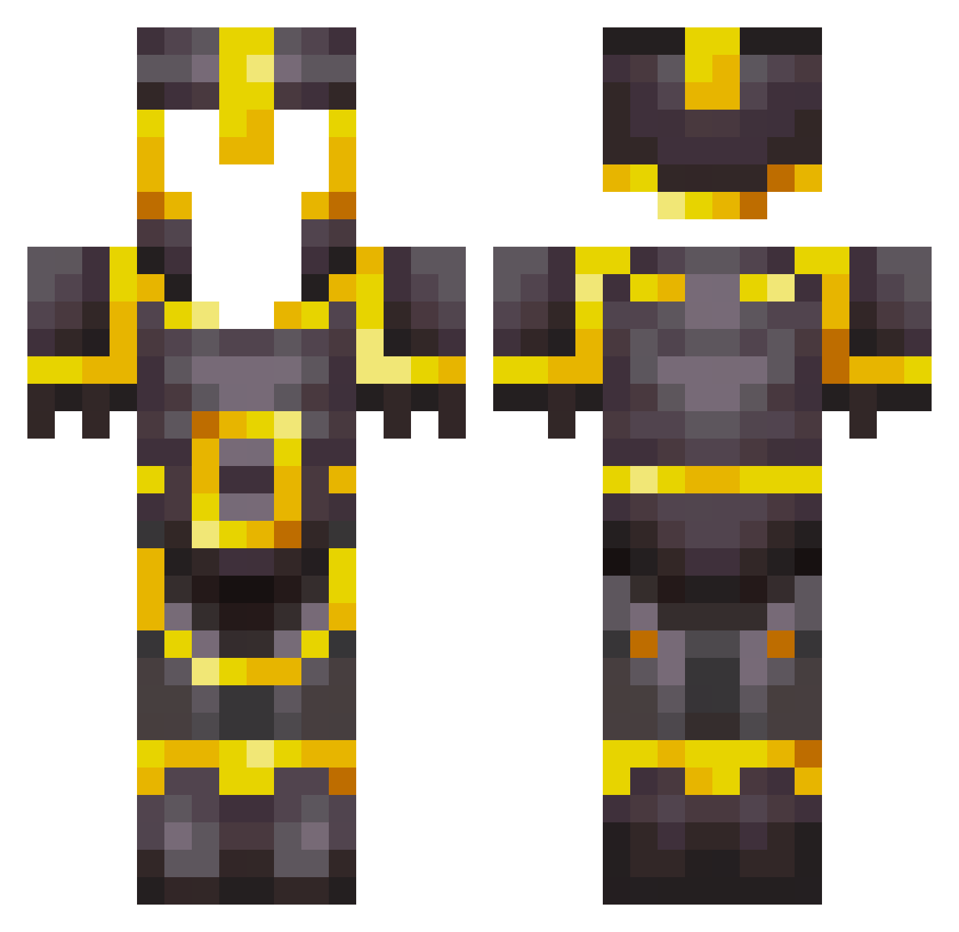 Muza_Disco Minecraft skin, front and back view