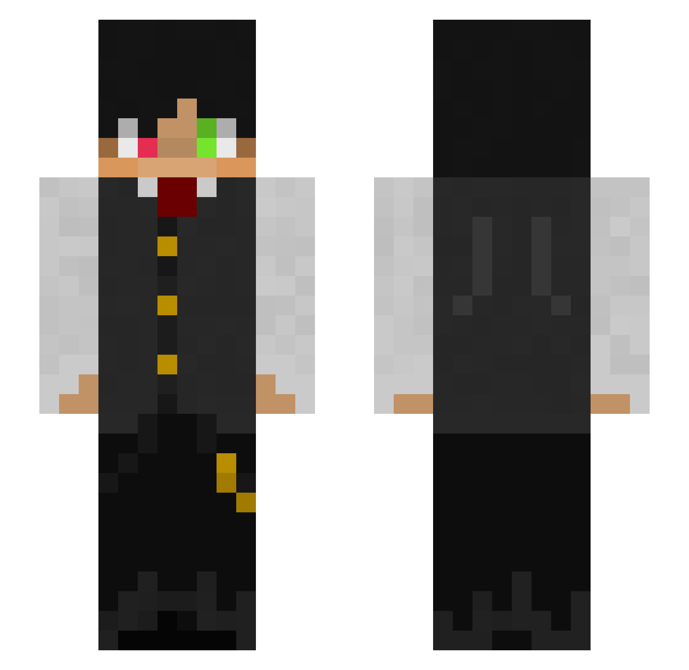 SherbertPlays Minecraft skin, front and back view