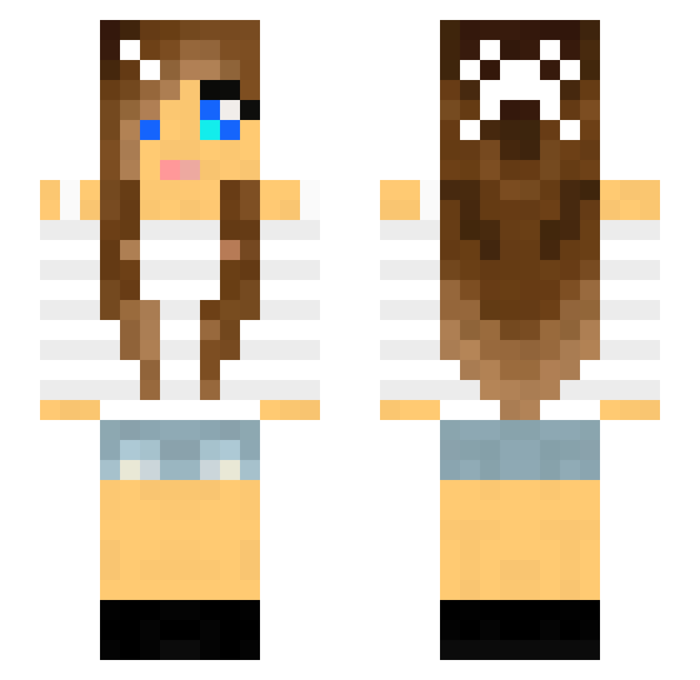 Snowowlwiish Minecraft skin, front and back view