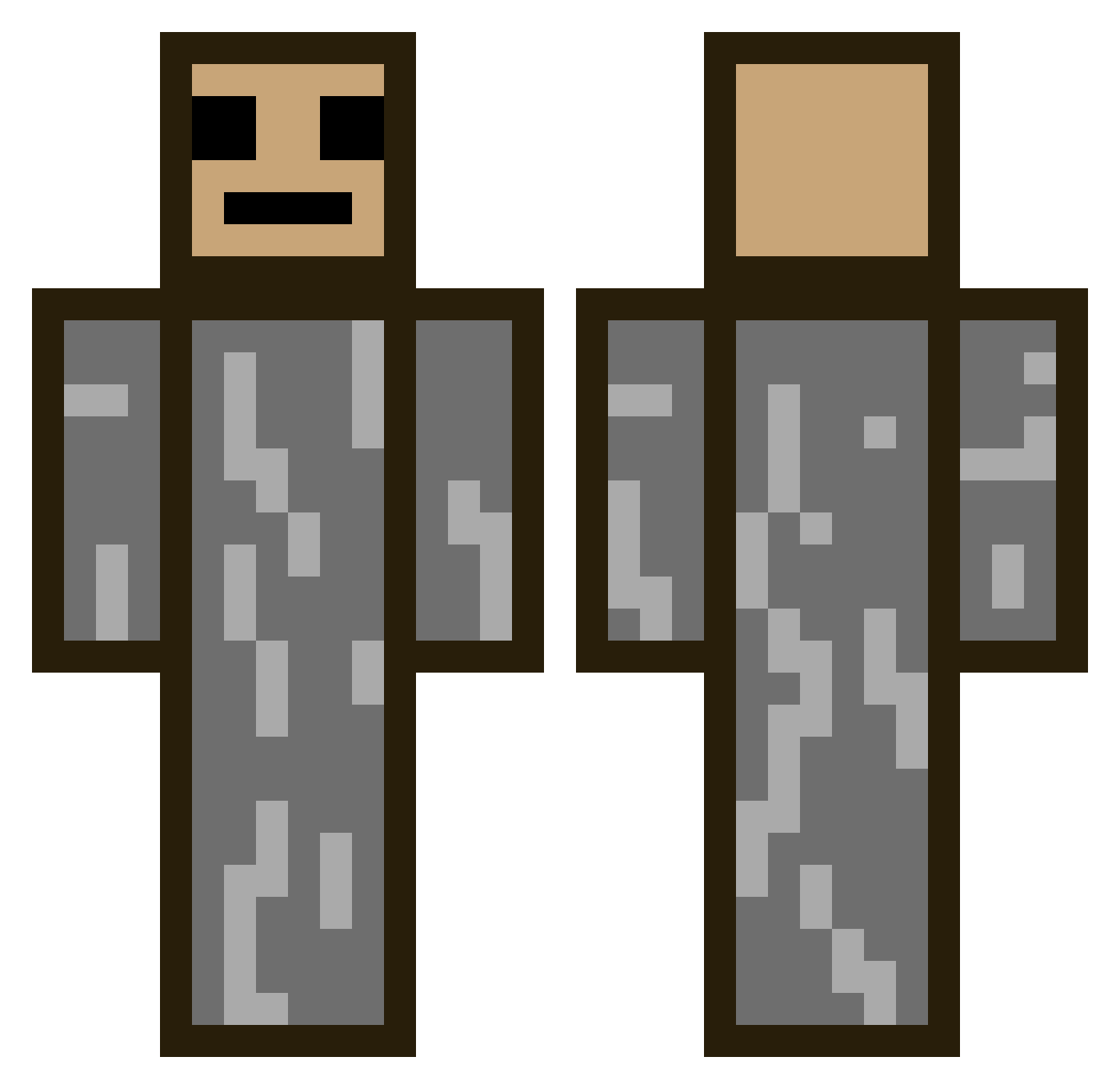 SuperAylon Minecraft skin, front and back view