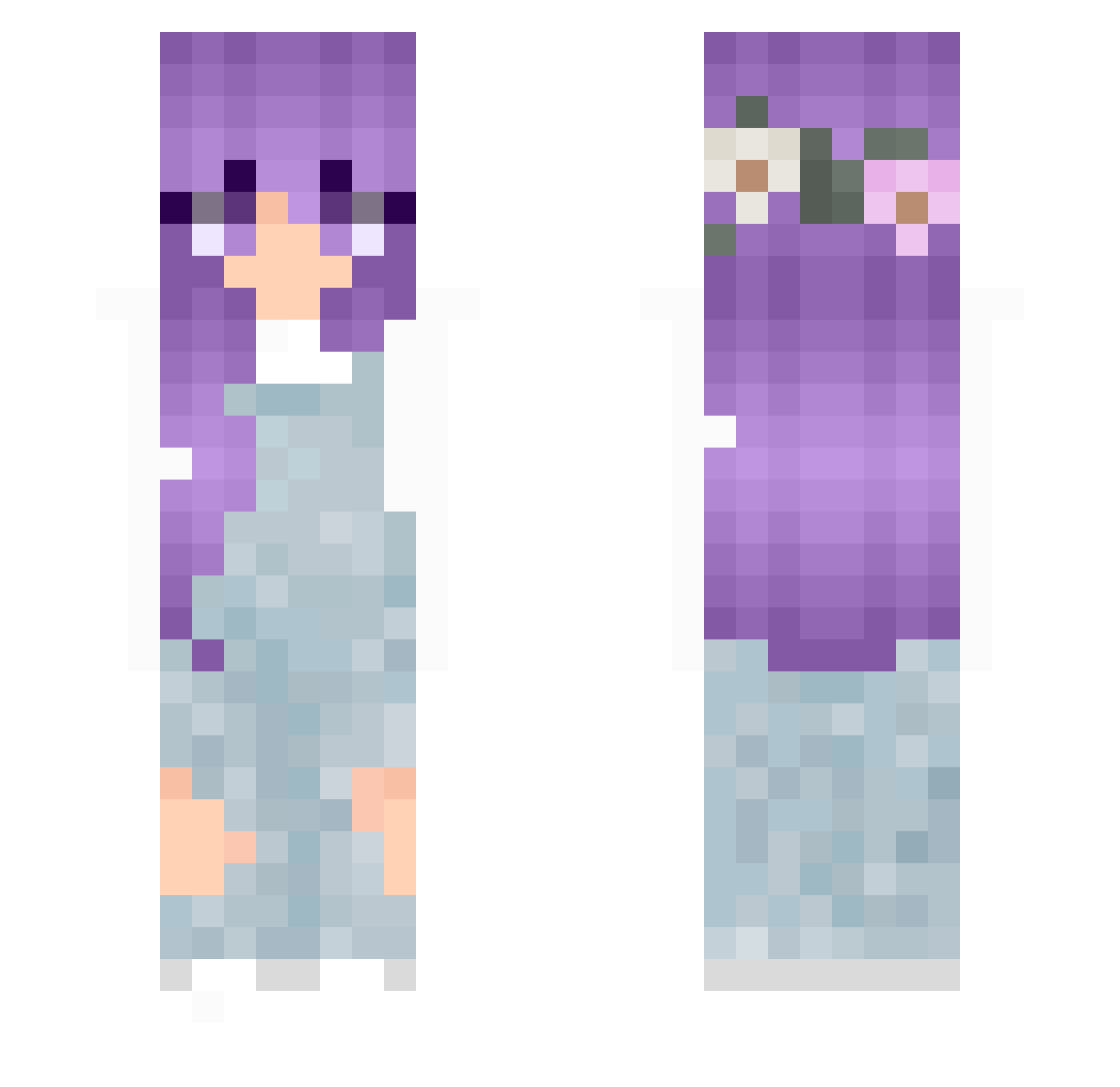 UkiTsuki Minecraft skin, front and back view