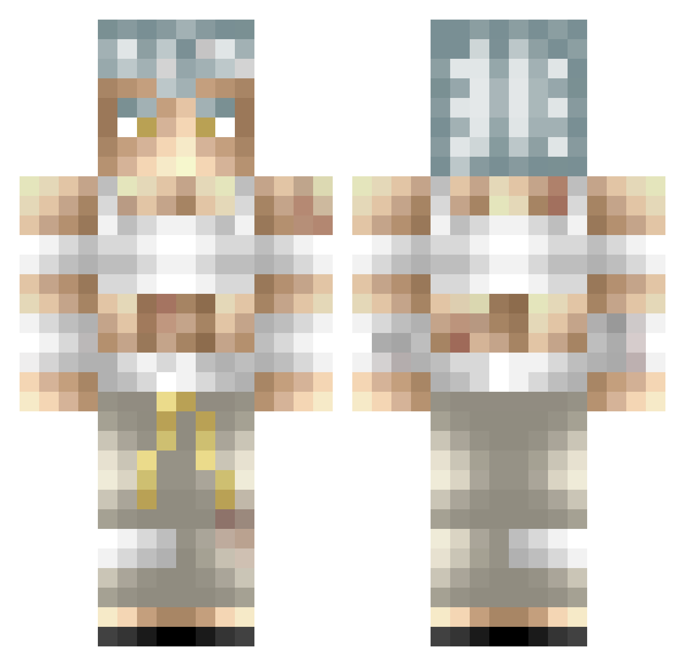 NoqWith Minecraft skin, front and back view