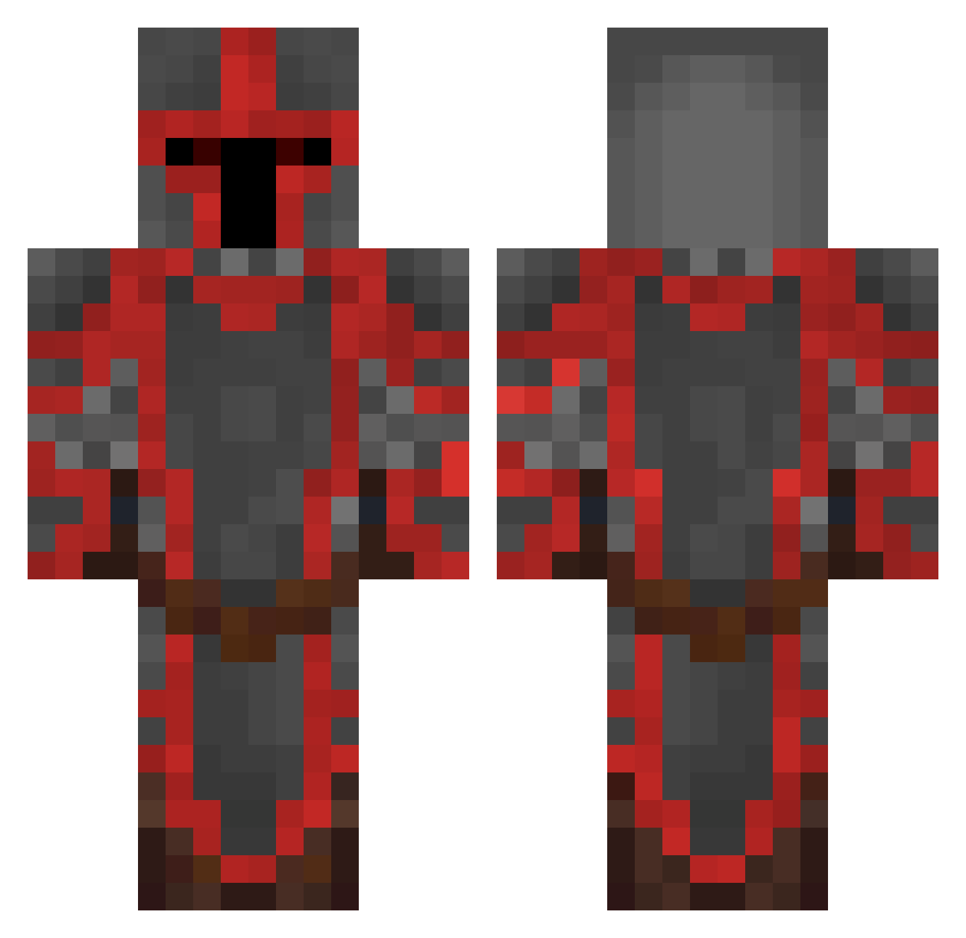 VCT000 Minecraft skin, front and back view
