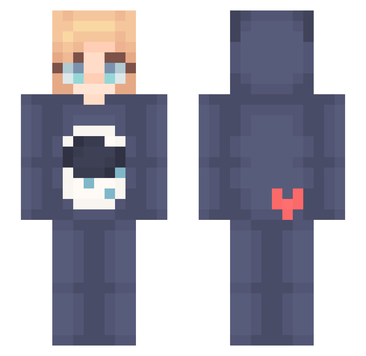 BlipBlap49 Minecraft skin, front and back view