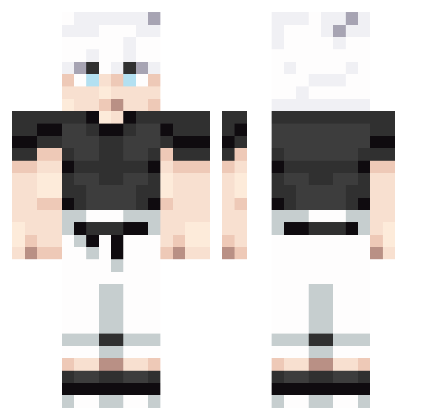 Zuzu6145 Minecraft skin, front and back view