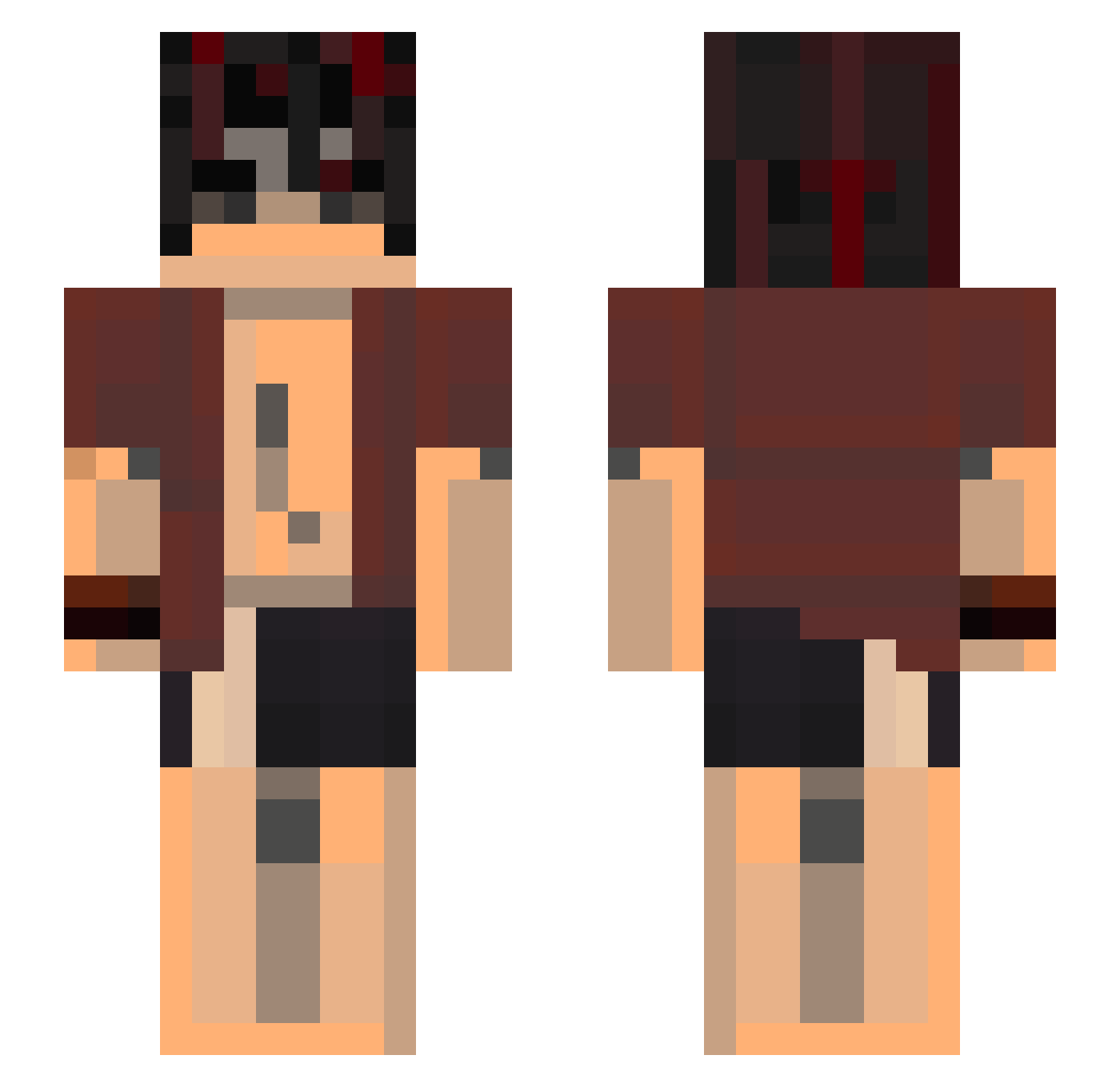 temulaptop Minecraft skin, front and back view