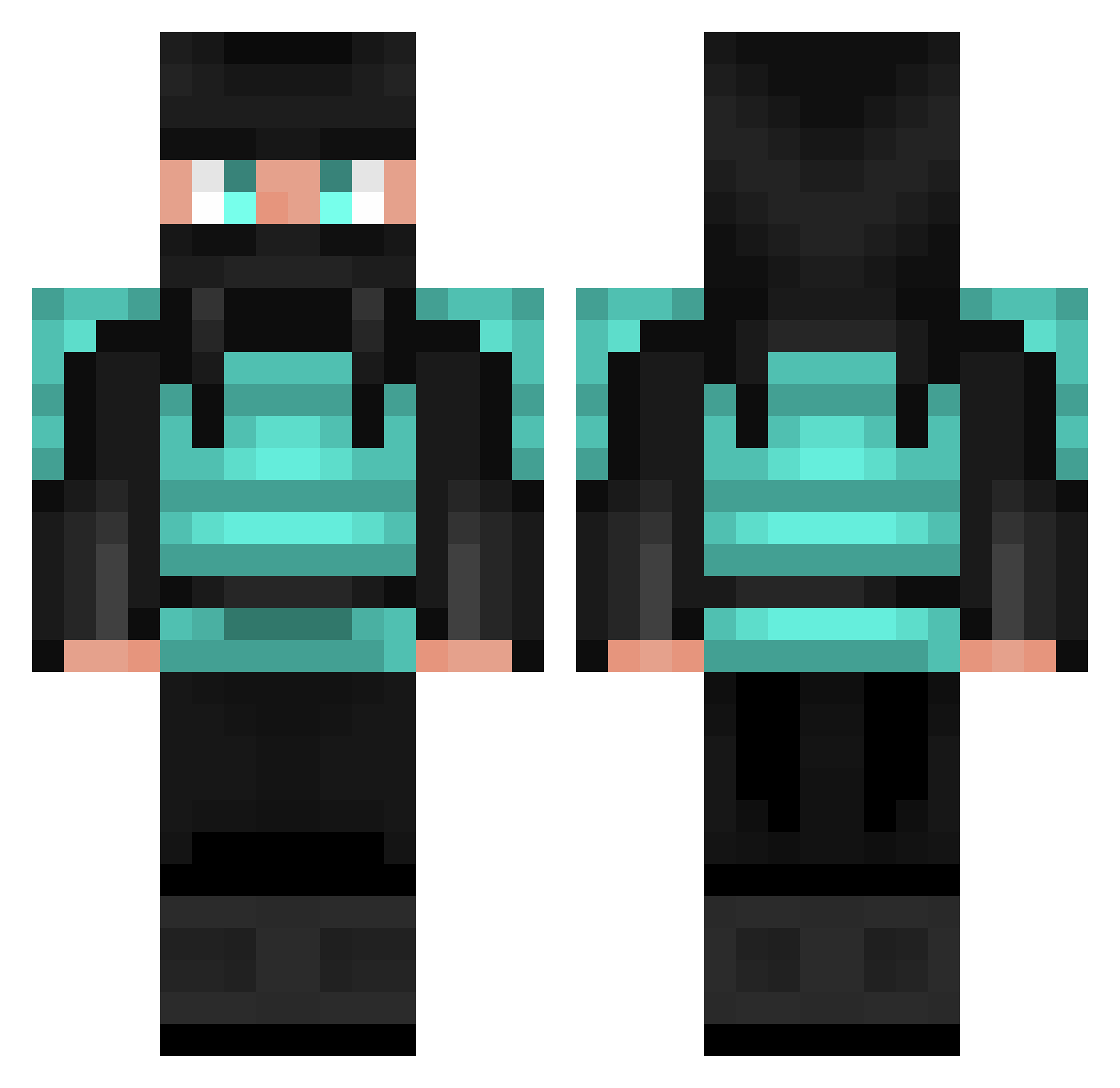 Attempt Minecraft skin, front and back view