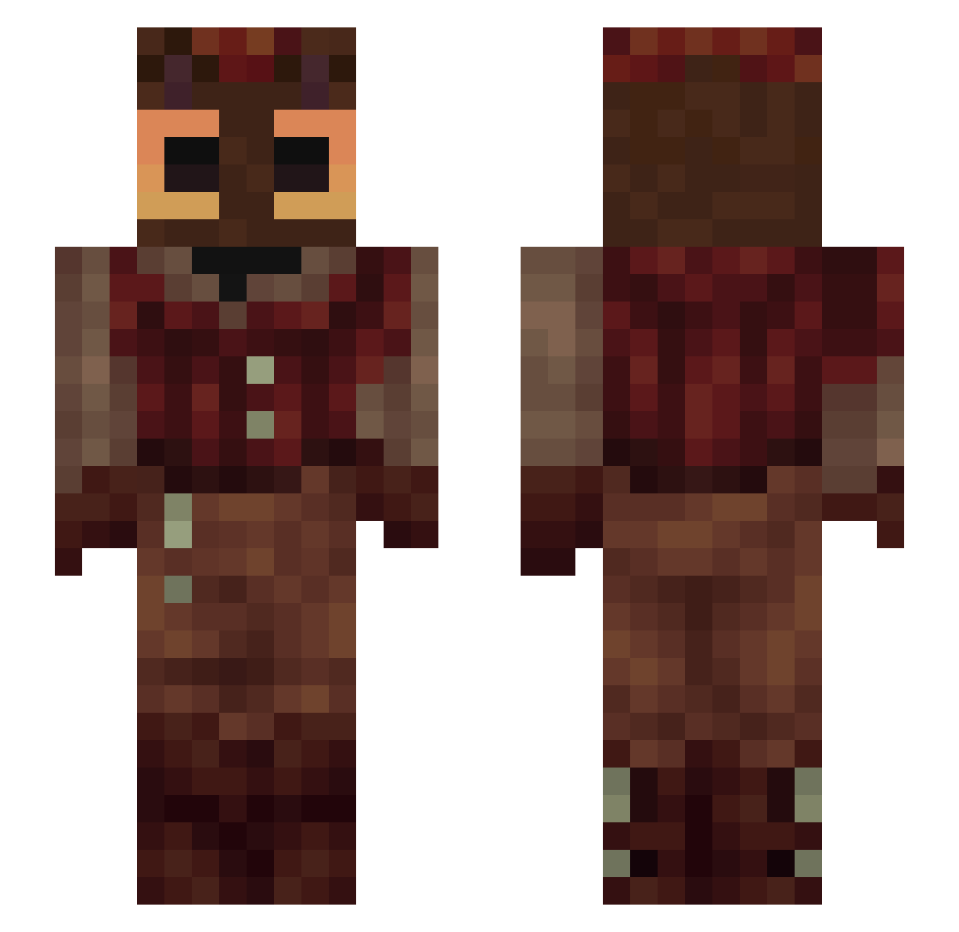 C0lvin Minecraft skin, front and back view
