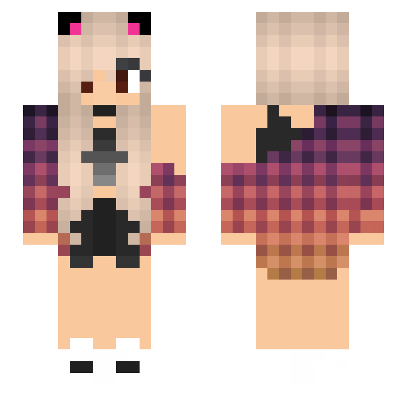 MioChan1407 Minecraft skin, front and back view