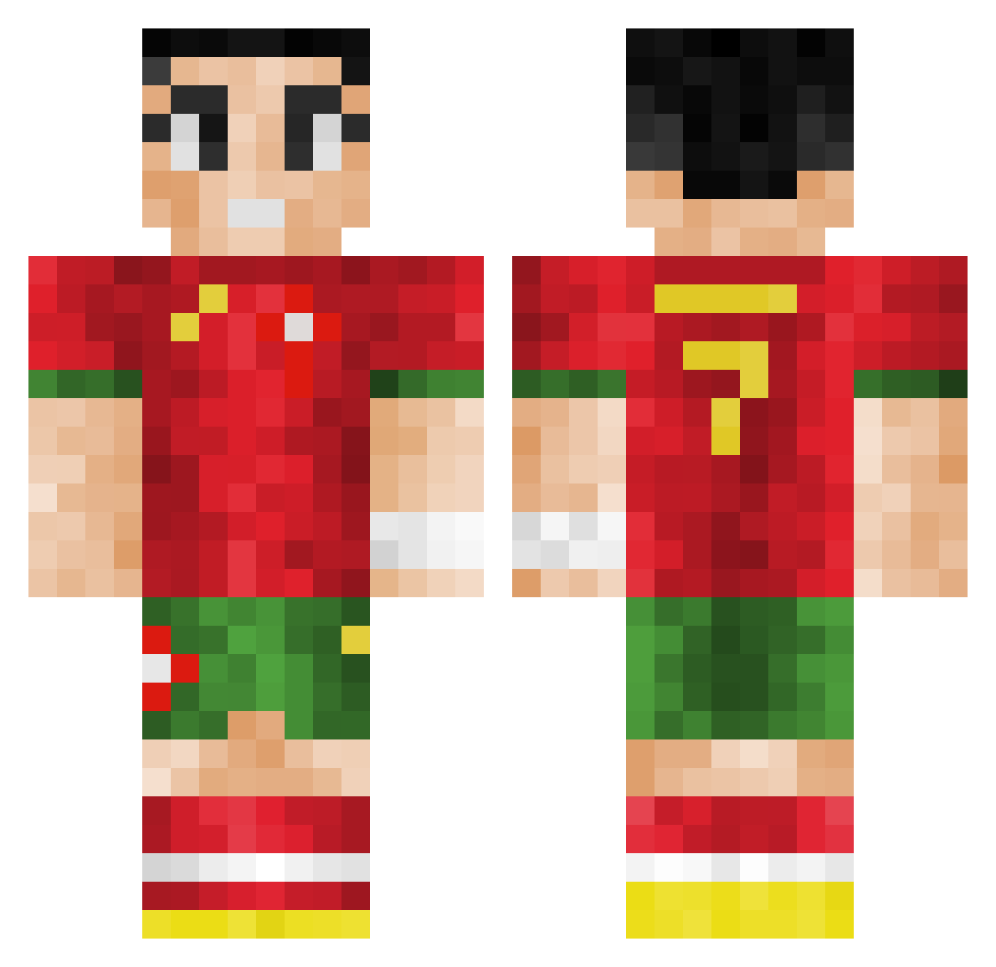 CRectas7 Minecraft skin, front and back view