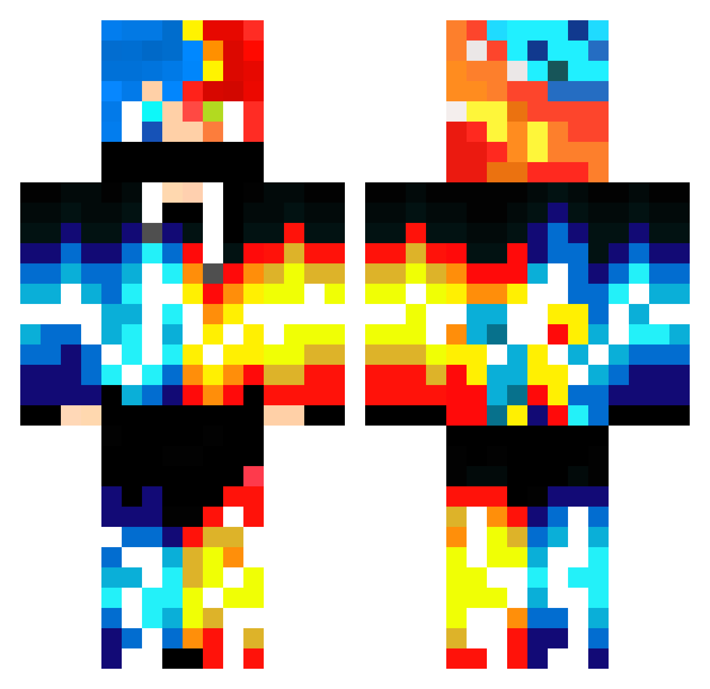 RRLASA Minecraft skin, front and back view
