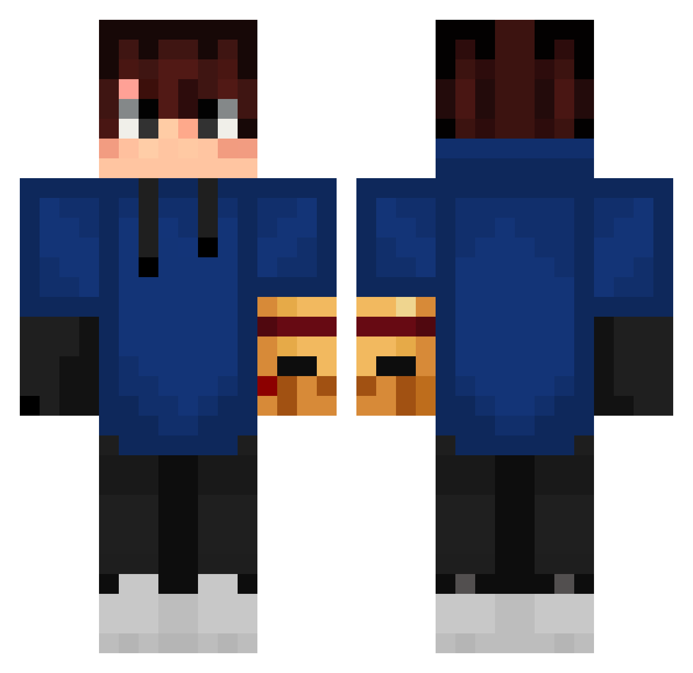 Nicofenix14 Minecraft skin, front and back view