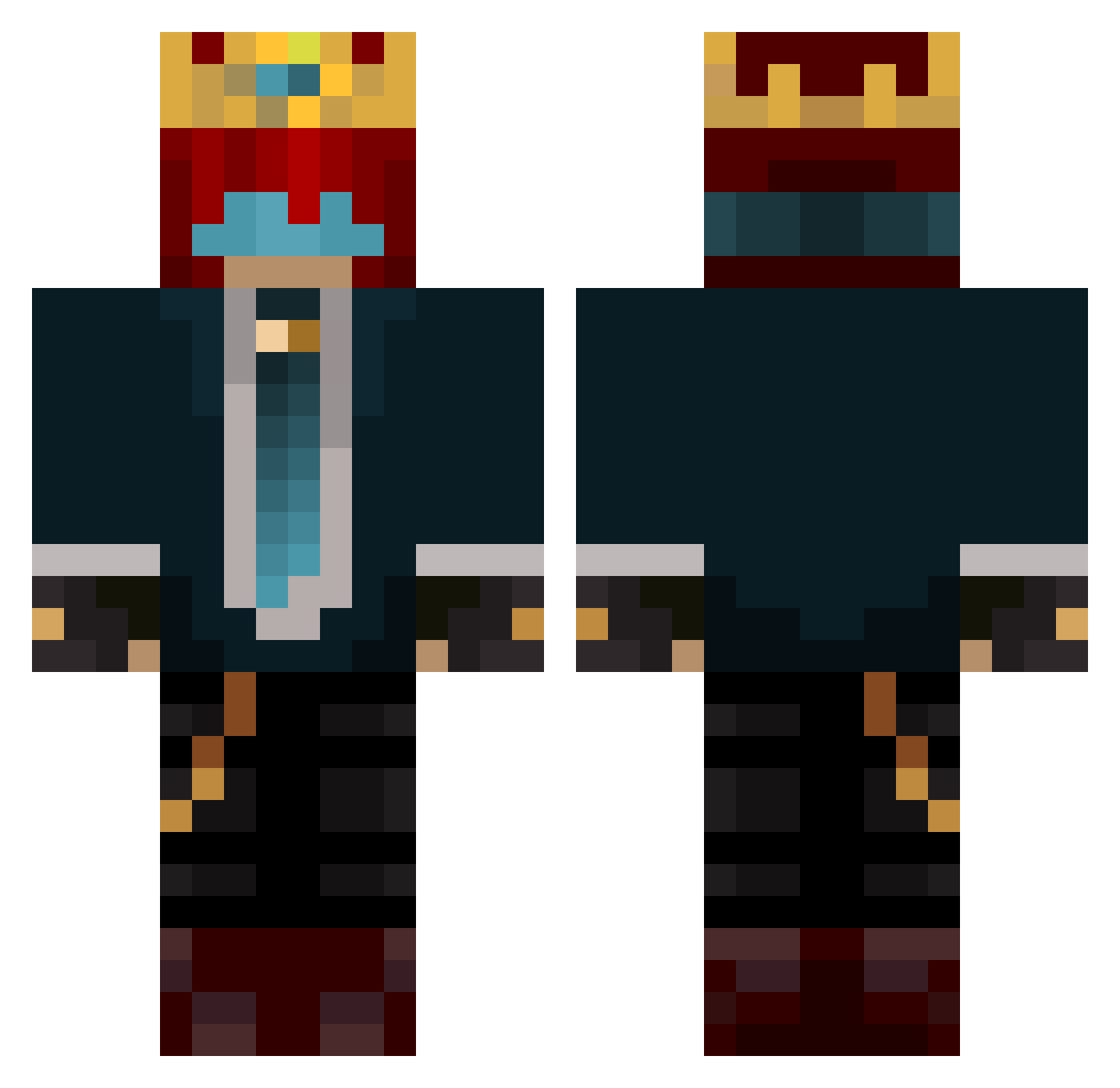 pacface_30 Minecraft skin, front and back view