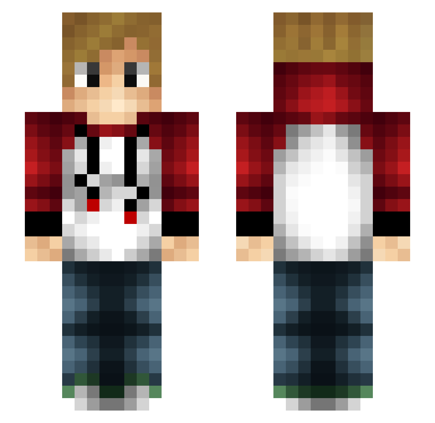 xerofun Minecraft skin, front and back view