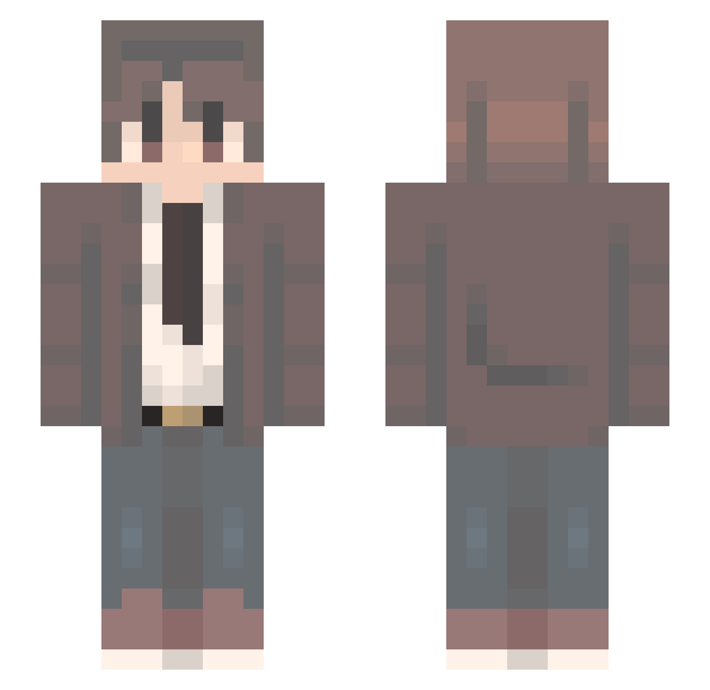 Cosru Minecraft skin, front and back view