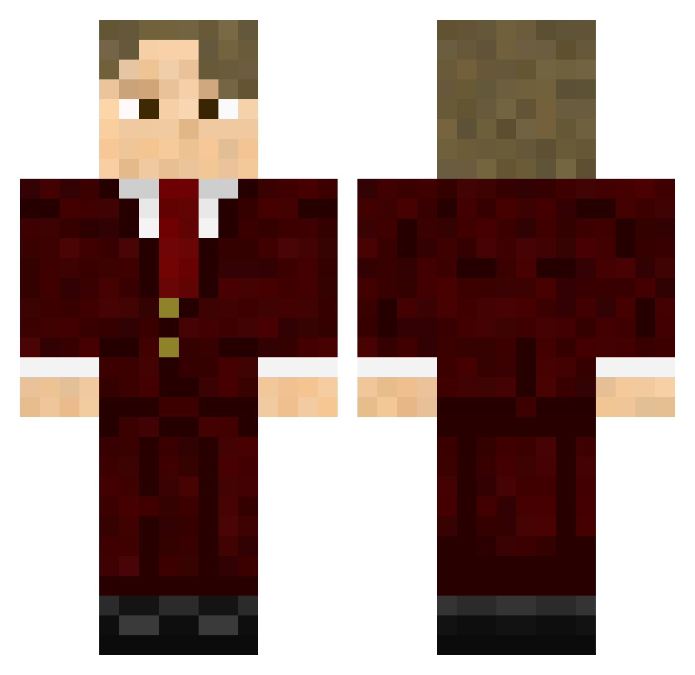 Krystal1939 Minecraft skin, front and back view