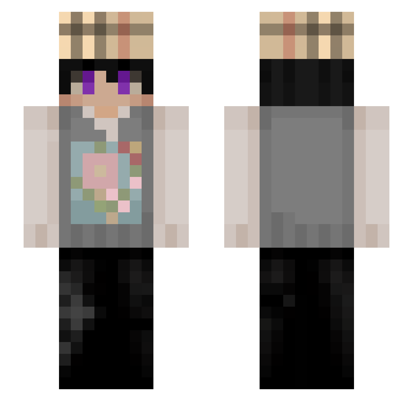 DragonCharger Minecraft skin, front and back view