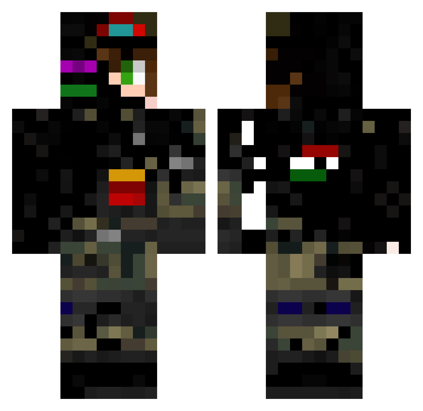 Levente1st Minecraft skin, front and back view