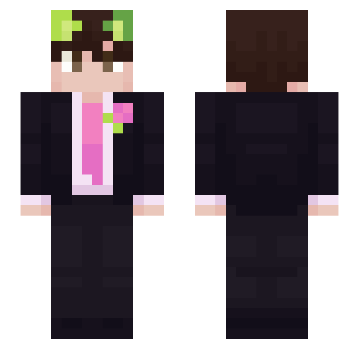 dadtura Minecraft skin, front and back view