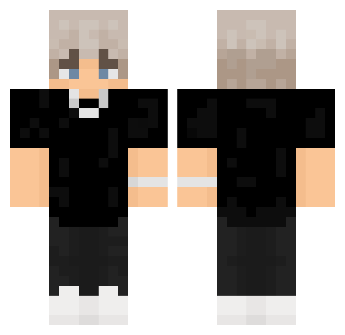 xKursedx Minecraft skin, front and back view