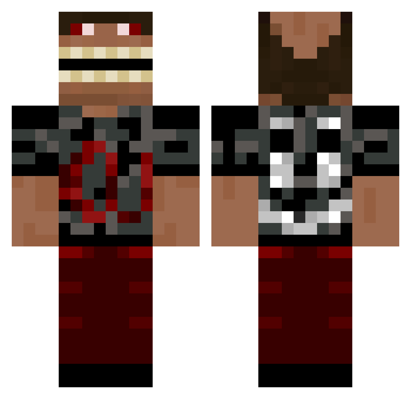 BigGucciFlops Minecraft skin, front and back view