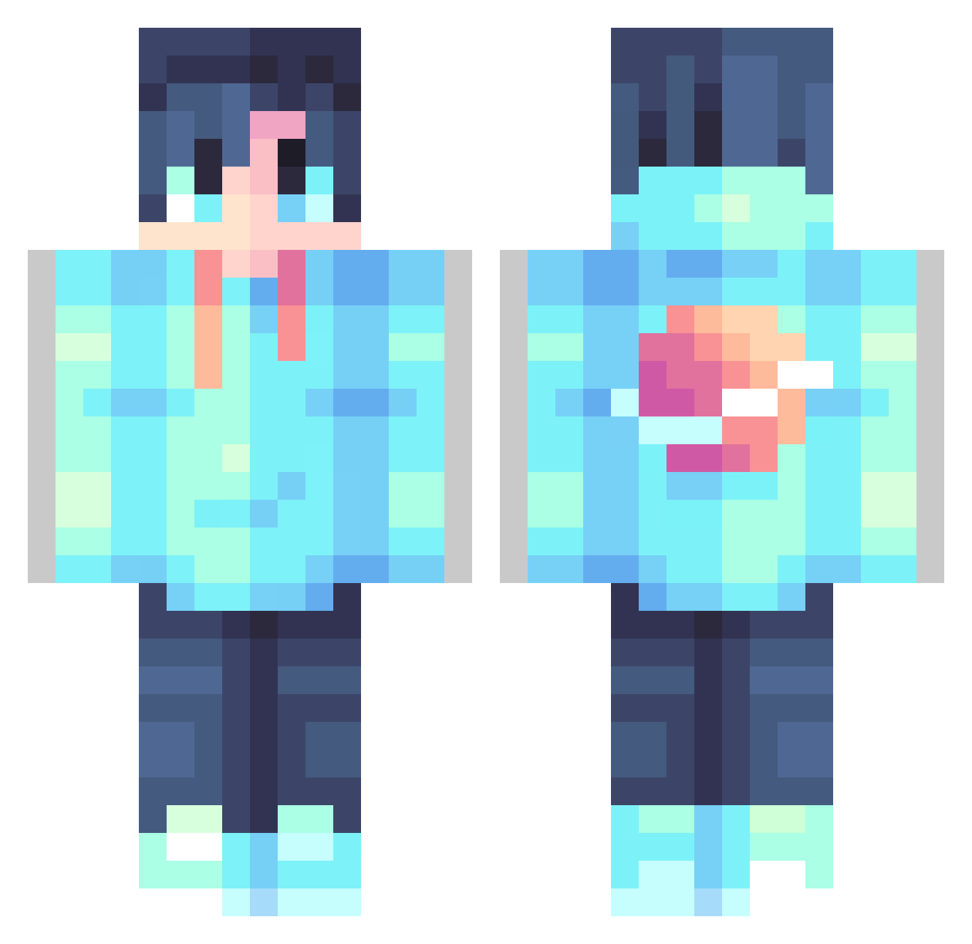 underfireboy11 Minecraft skin, front and back view