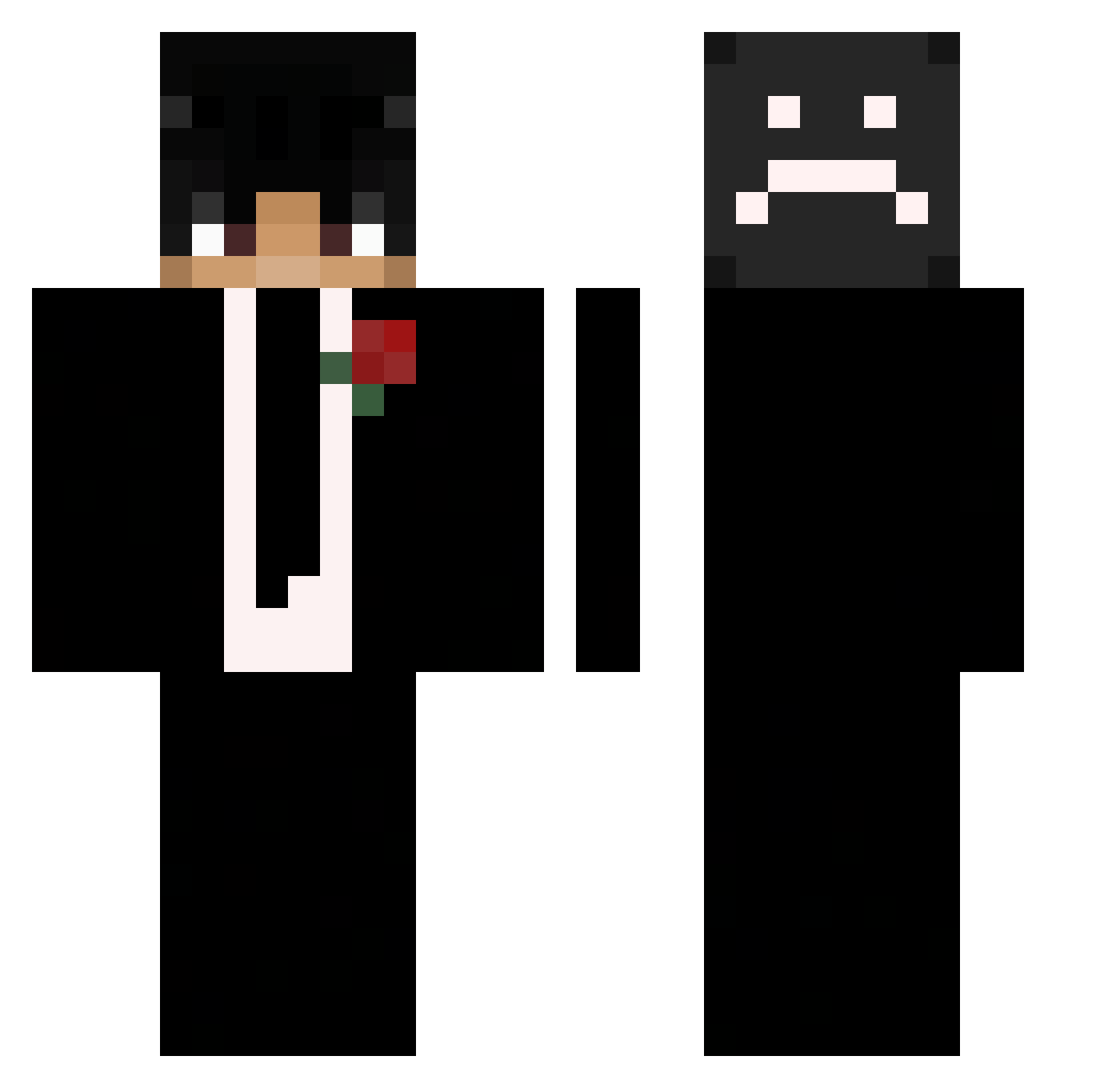 Founts Minecraft skin, front and back view