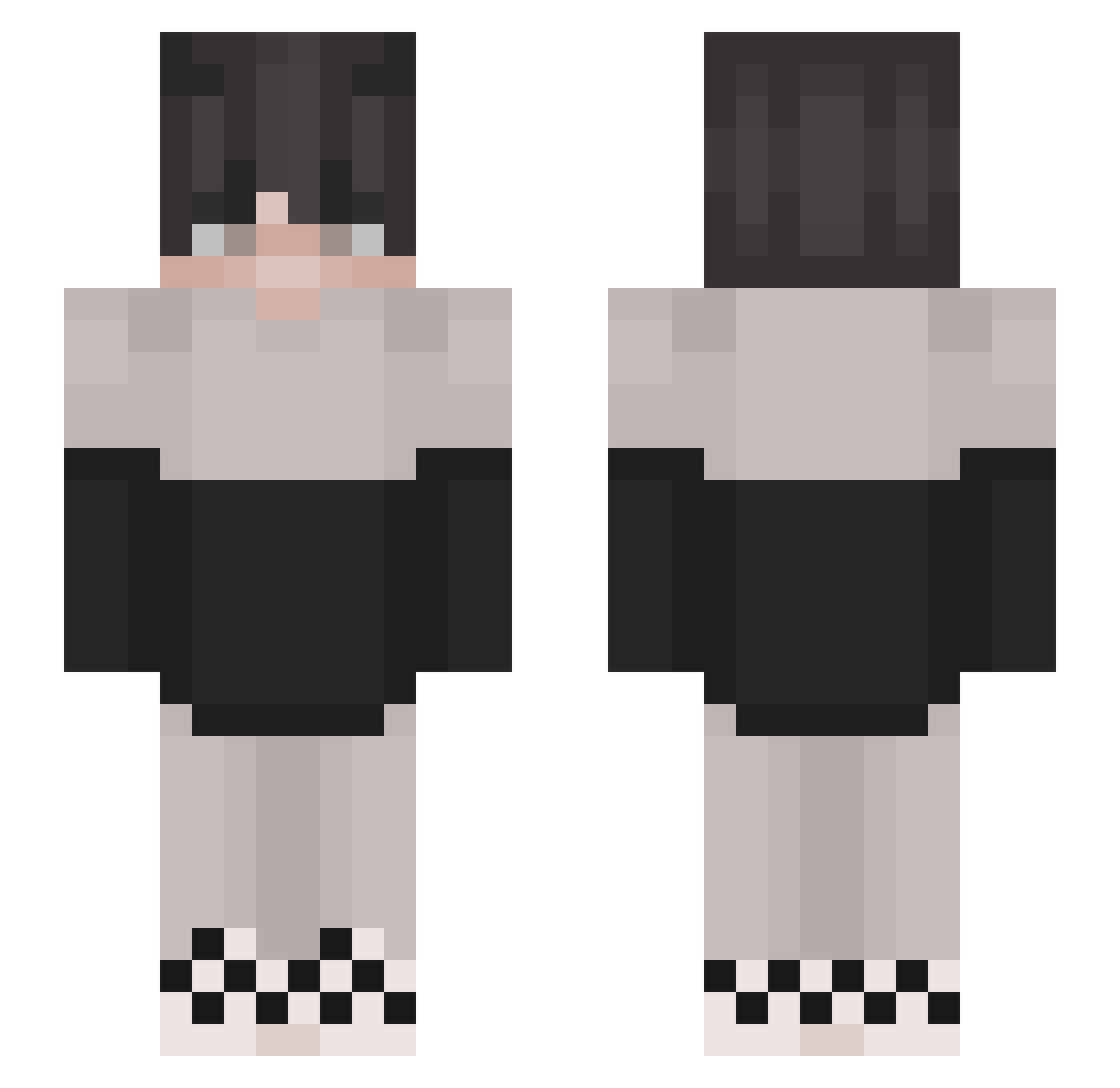 kverbs Minecraft skin, front and back view