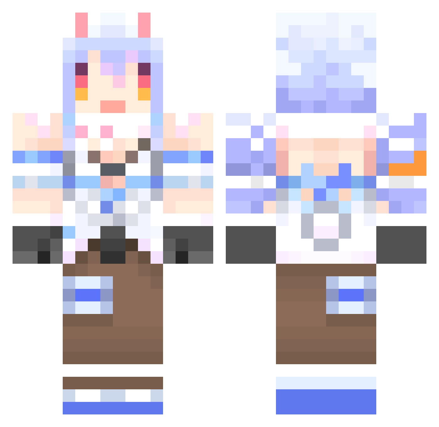 TimTamChocolate Minecraft skin, front and back view