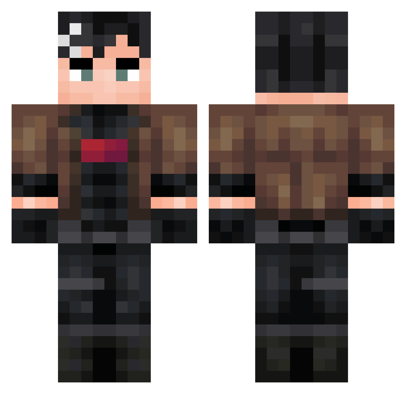 QuinnPitz Minecraft skin, front and back view