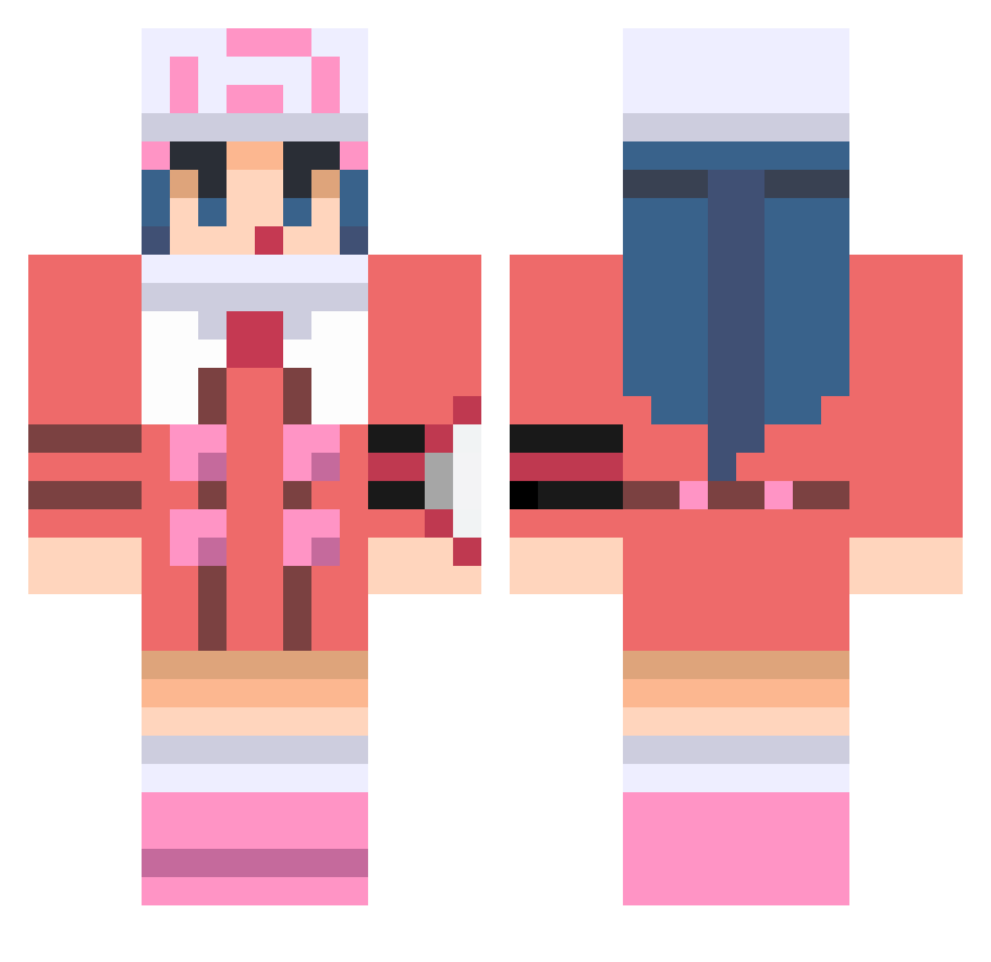Exusplosion Minecraft skin, front and back view