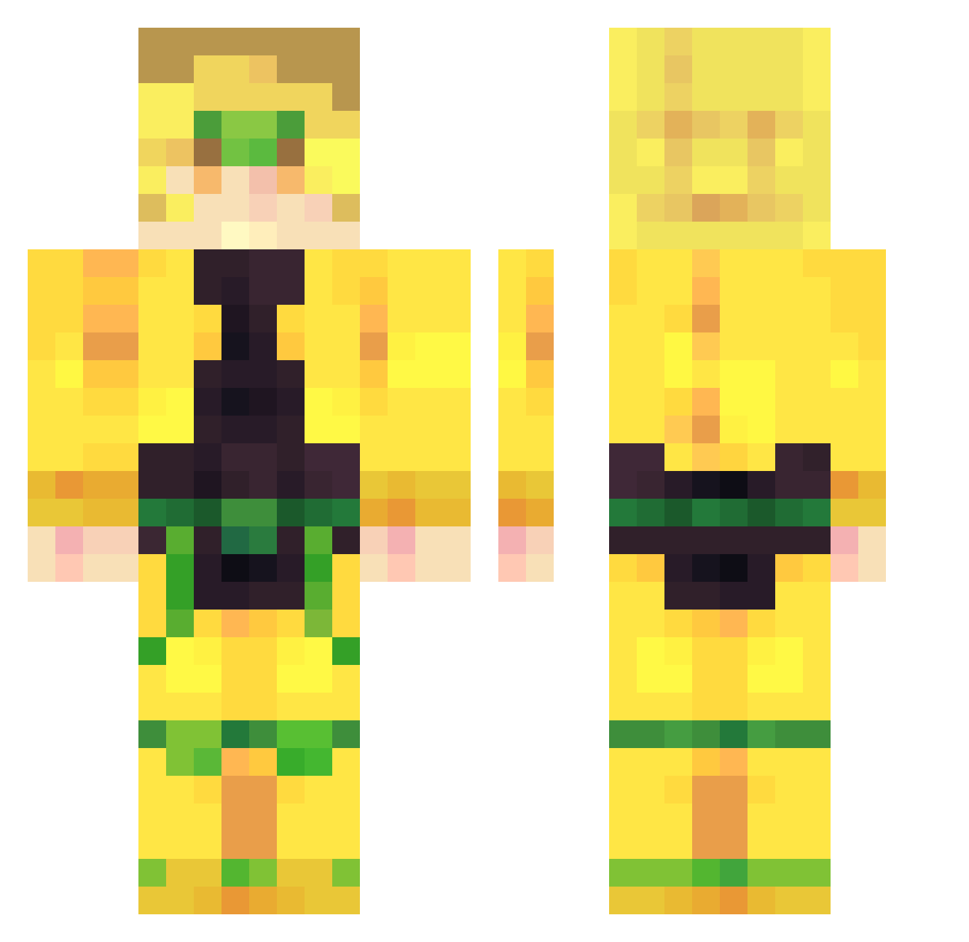 DioTheGoat Minecraft skin, front and back view