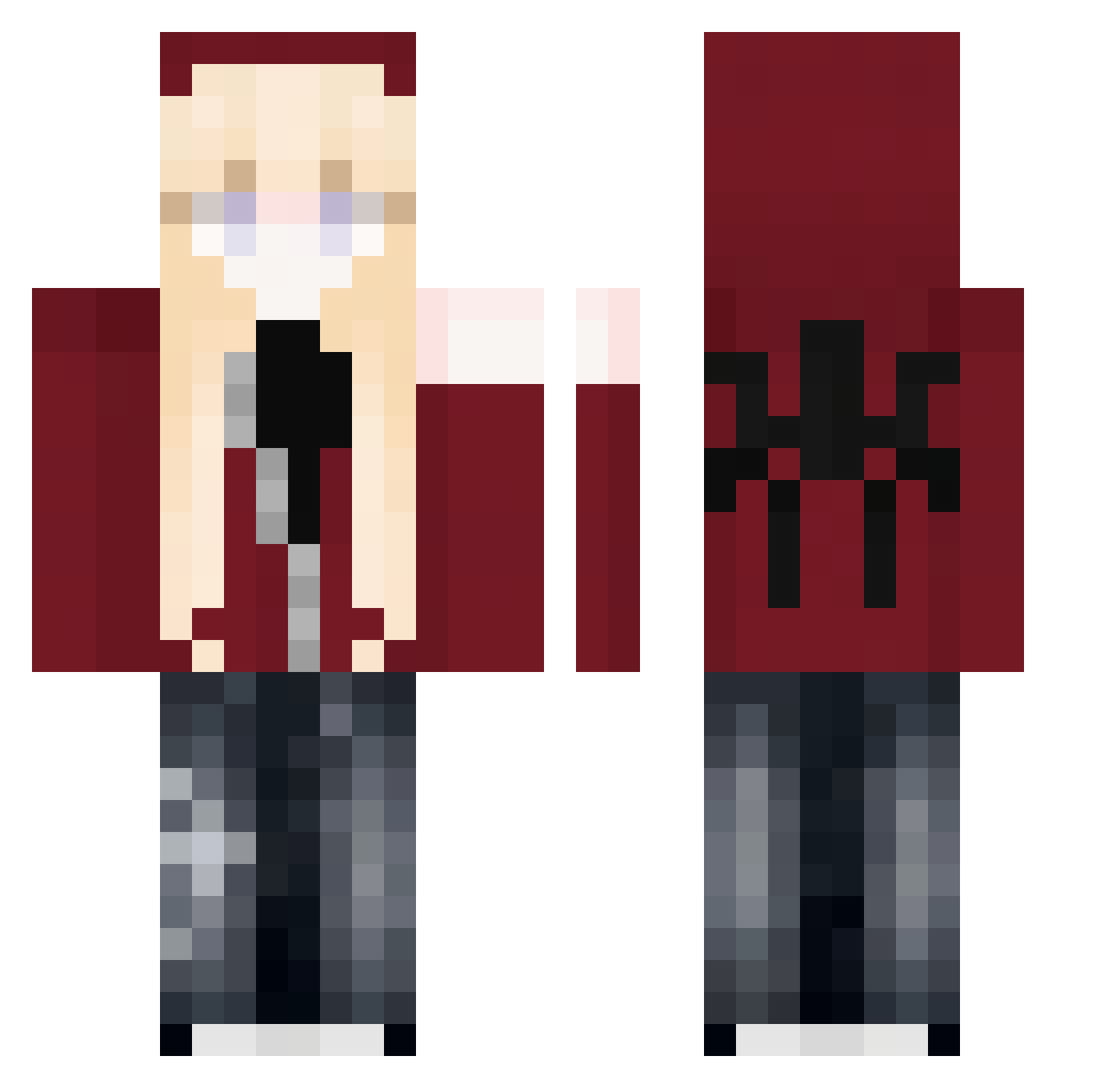 an1ulka_ Minecraft skin, front and back view