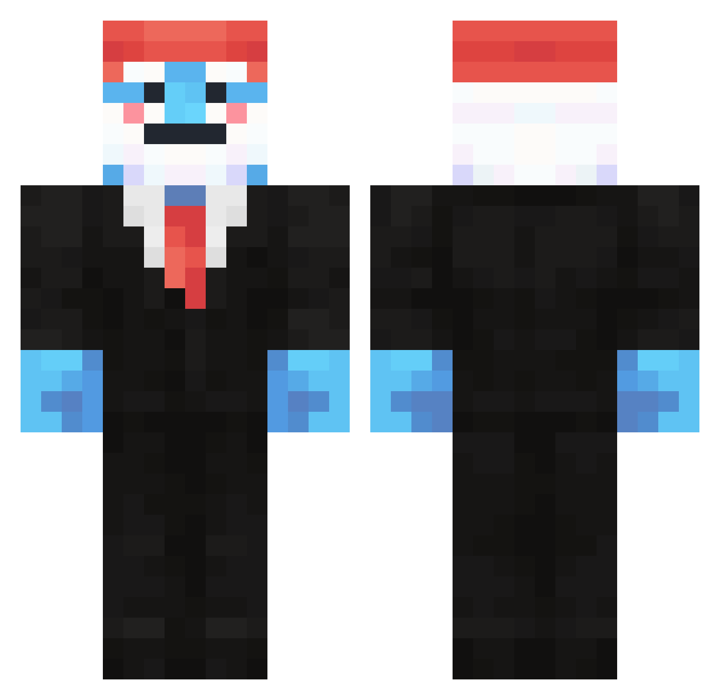 R4GN4RSEK Minecraft skin, front and back view
