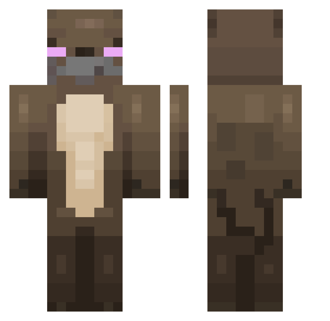 piroll Minecraft skin, front and back view