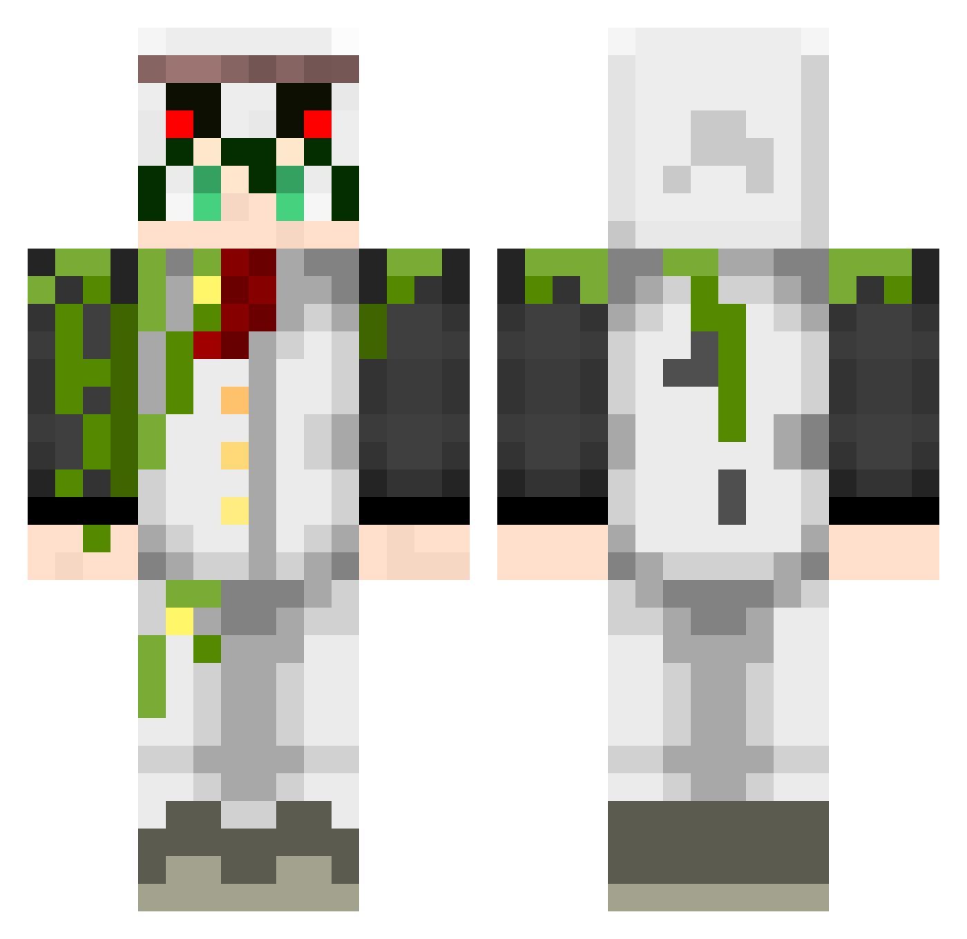 Nyangen_23 Minecraft skin, front and back view