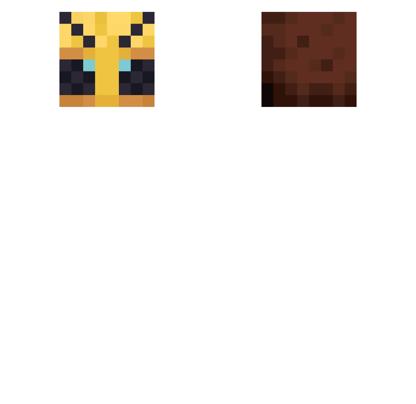 Seebas Minecraft skin, front and back view
