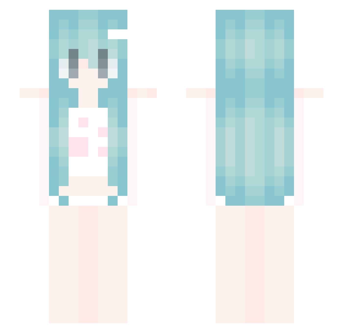ntsza Minecraft skin, front and back view