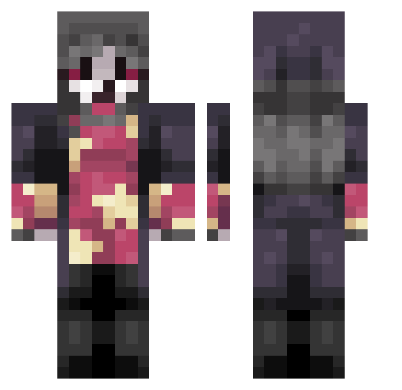 Thavidu22 Minecraft skin, front and back view