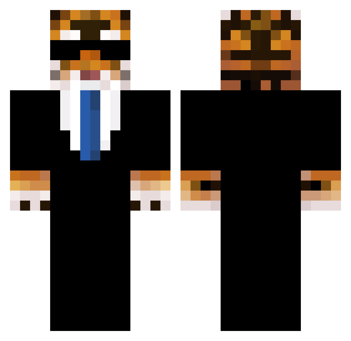Uretnik Minecraft skin, front and back view