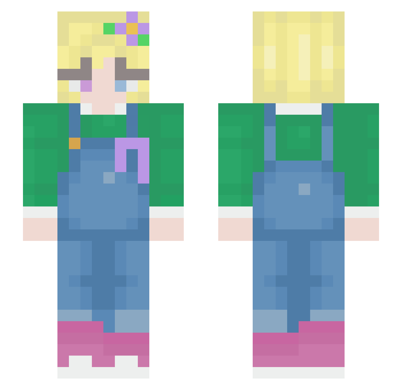 I_LOVE_STARFISH Minecraft skin, front and back view