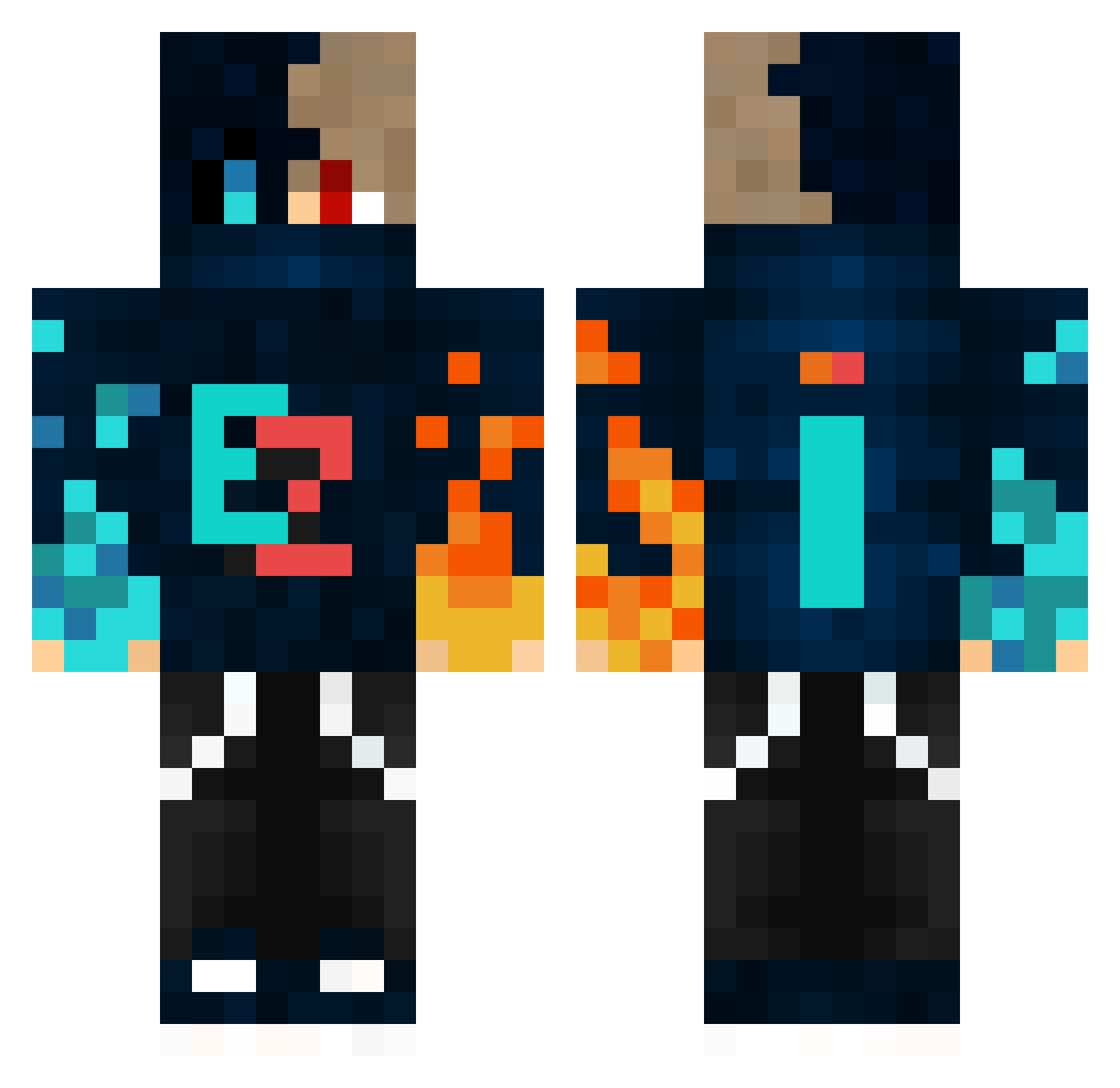 Jessesito63 Minecraft skin, front and back view