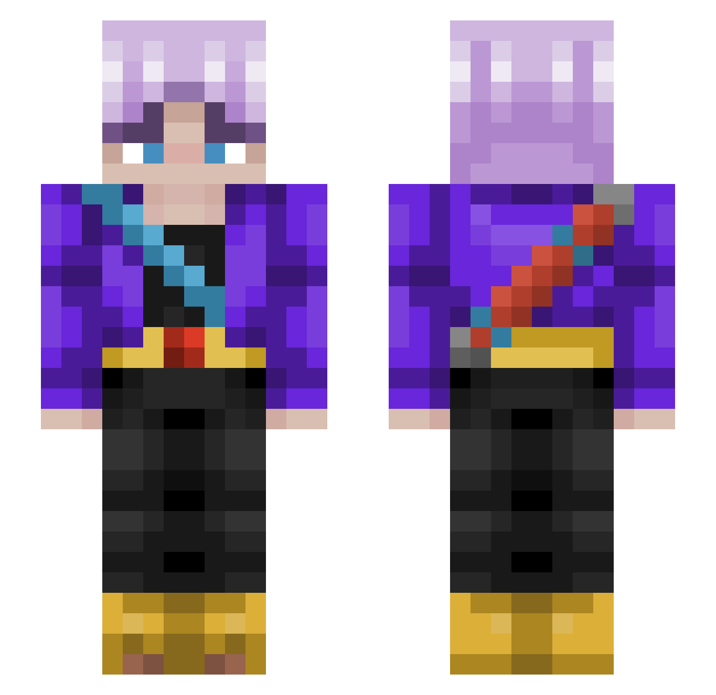 Kashmanui Minecraft skin, front and back view