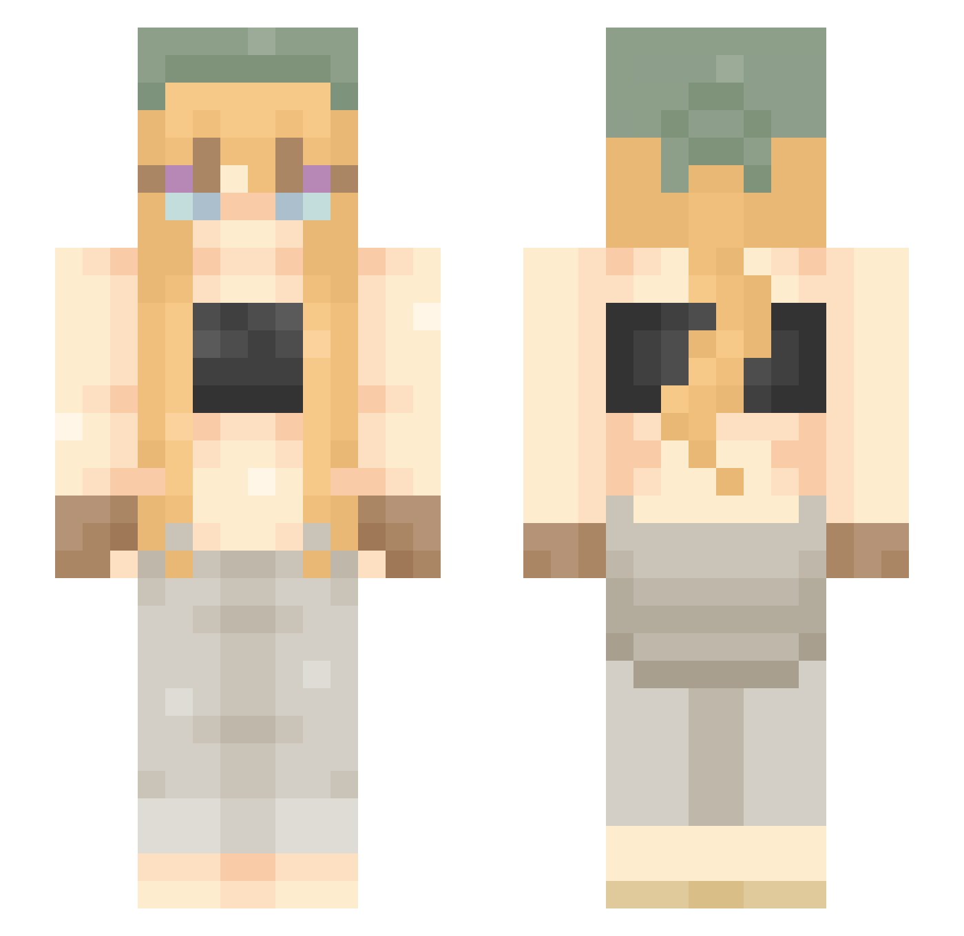 uykuu Minecraft skin, front and back view