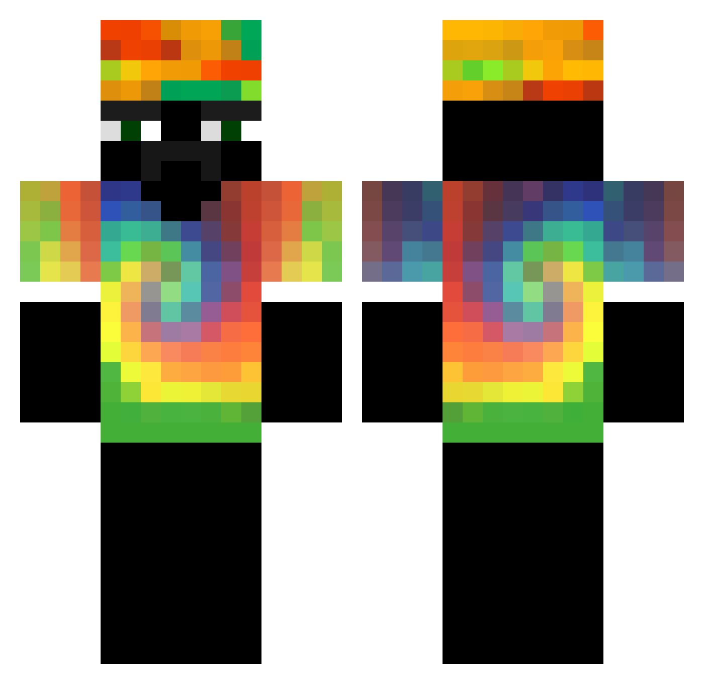 THANOSEOMELHOR Minecraft skin, front and back view