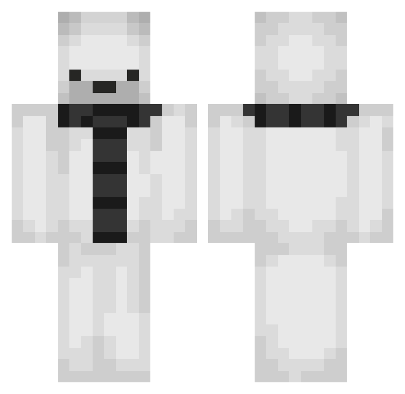 Zxoq Minecraft skin, front and back view