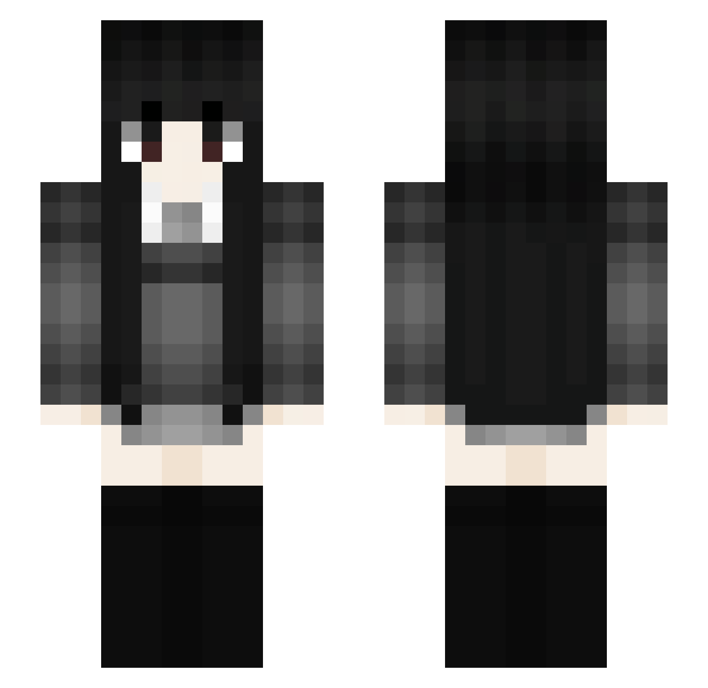 menfordinner Minecraft skin, front and back view