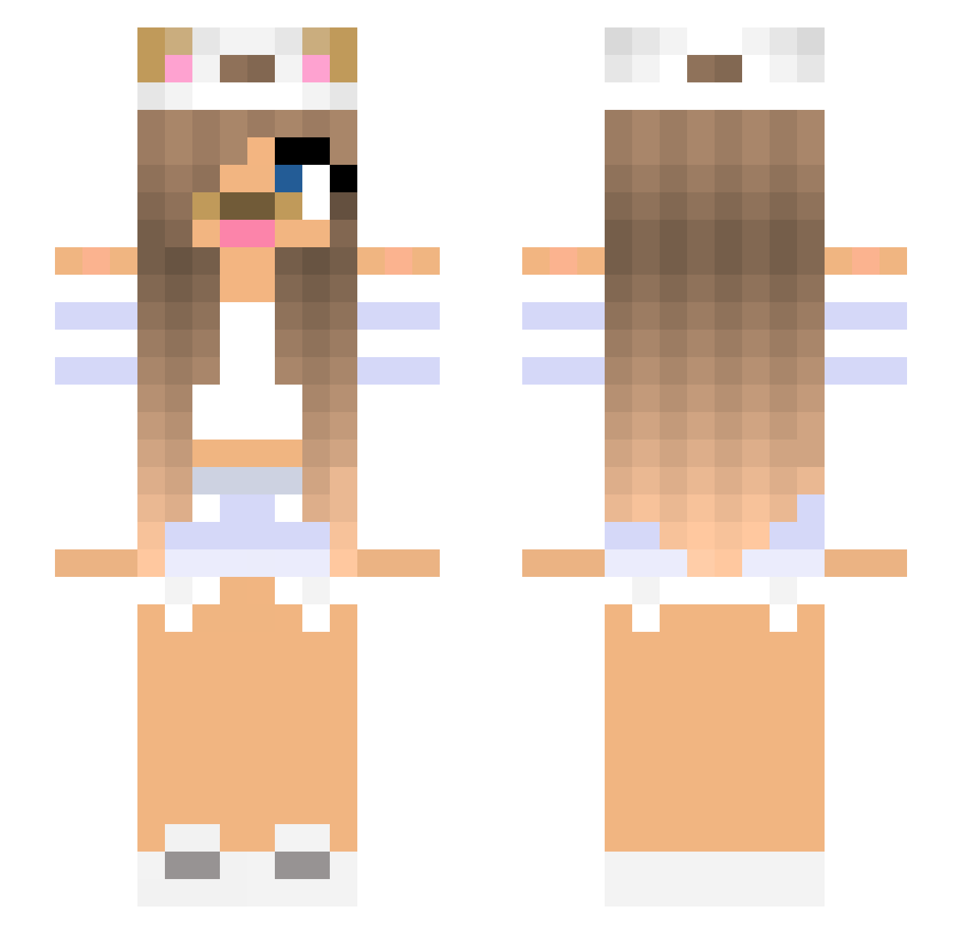 Presiosed Minecraft skin, front and back view